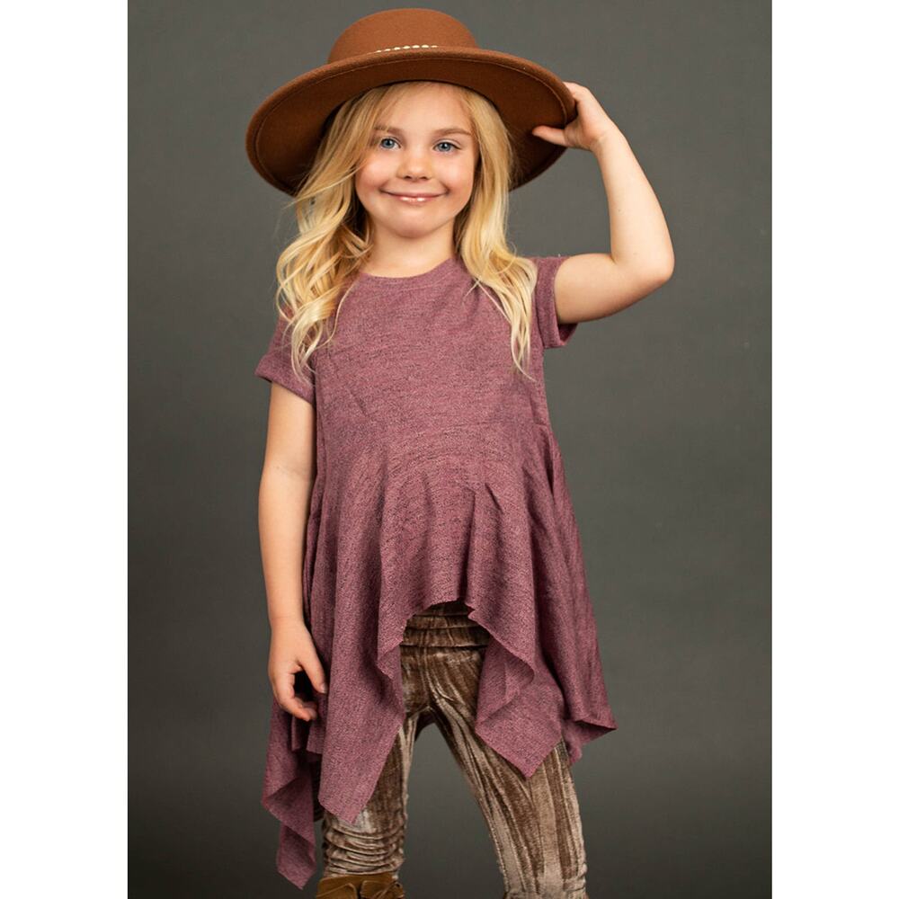 Joyfolie Mia Joy Girl's Dulce Top on Heather Berry size 4